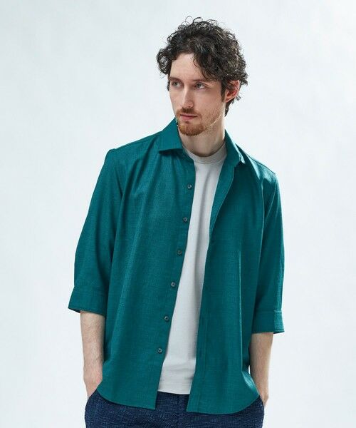 MEN'S BIGI / メンズビギ シャツ・ブラウス | トリアセ麻調 7分袖シャツ＜接触冷感/UVカット/イージーケア＞ | 詳細30