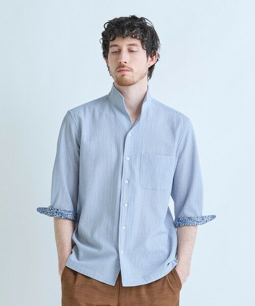 MEN'S BIGI / メンズビギ シャツ・ブラウス | ストレッチサッカー七分袖シャツ＜ストレッチ/通気性＞ | 詳細6