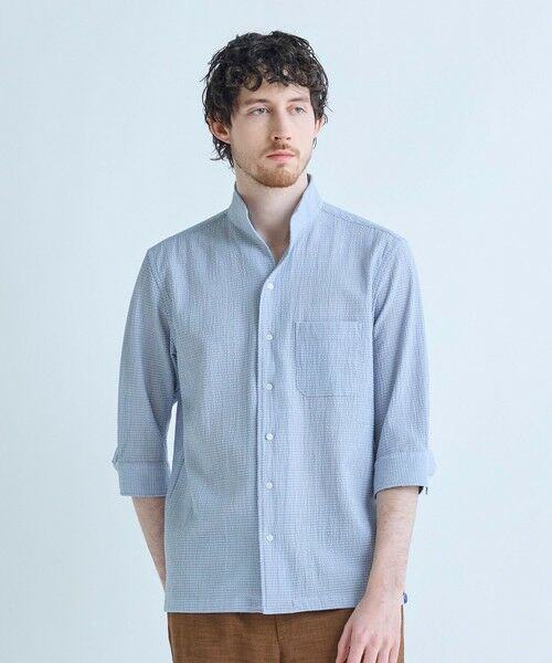 MEN'S BIGI / メンズビギ シャツ・ブラウス | ストレッチサッカー七分袖シャツ＜ストレッチ/通気性＞ | 詳細7