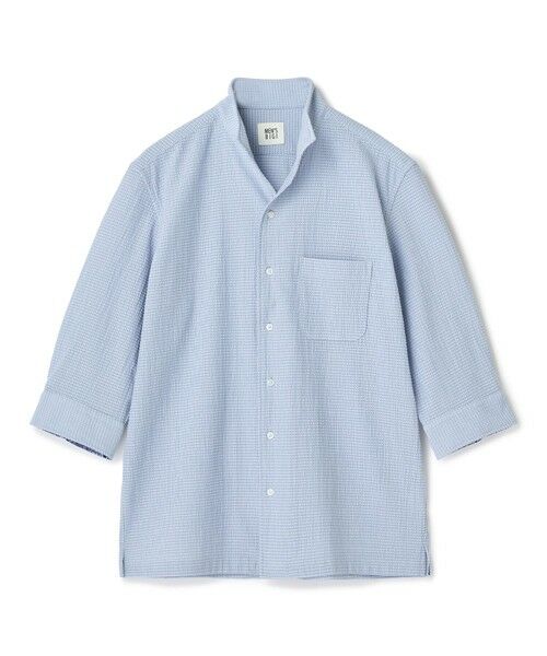 MEN'S BIGI / メンズビギ シャツ・ブラウス | ストレッチサッカー七分袖シャツ＜ストレッチ/通気性＞（サックス）