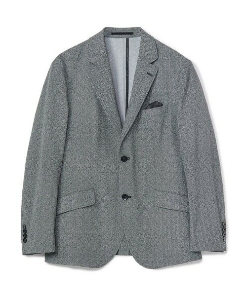MEN'S BIGI / メンズビギ テーラードジャケット | 【ACTIVE TAILOR】Dot Air ヘリンボーン×千鳥格子/デニム柄 セットアップジャケット＜通気性/吸水速乾/ストレッチ＞（ブラック系）