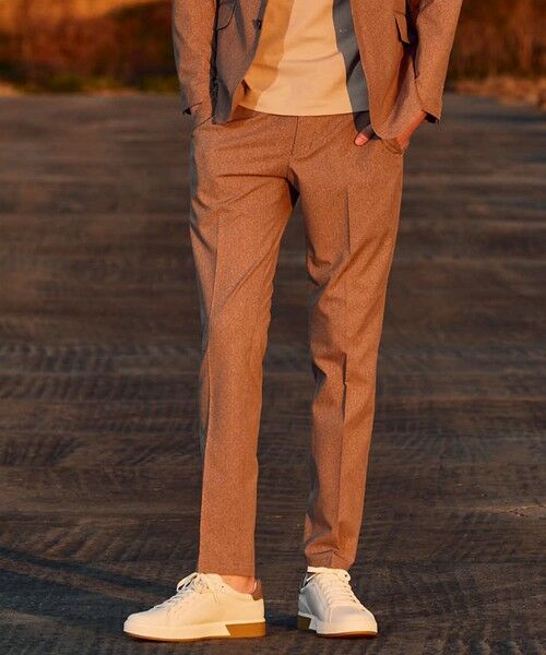 MEN'S BIGI / メンズビギ スラックス・ドレスパンツ | 【ACTIVE TAILOR】Dot Air ヘリンボーン×千鳥格子/デニム柄 セットアップパンツ＜通気性/吸水速乾/ストレッチ＞ | 詳細1