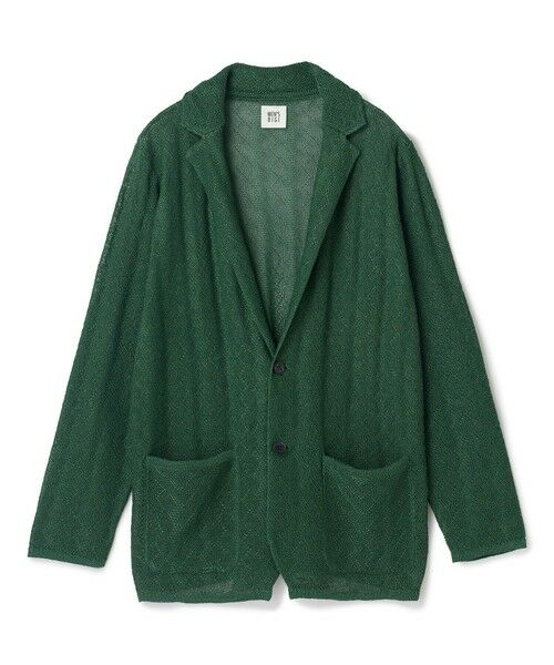 MEN'S BIGI / メンズビギ カーディガン・ボレロ | 変形アーガイルシアーニットジャケット（グリーン）