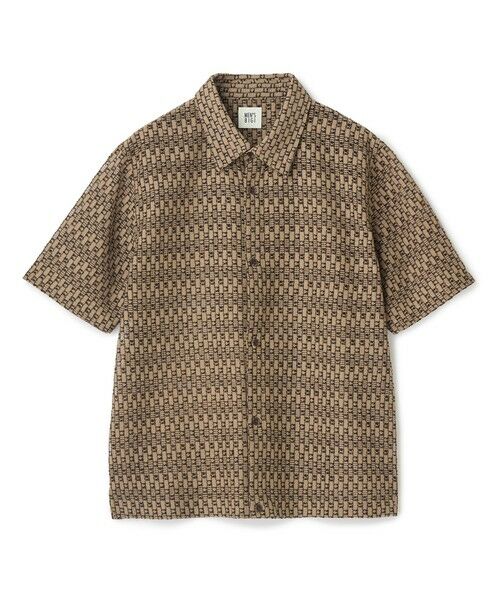 MEN'S BIGI / メンズビギ シャツ・ブラウス | シアージオメトリック半袖シャツ（ブラウン）
