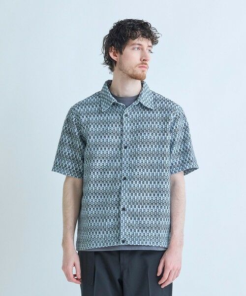 MEN'S BIGI / メンズビギ シャツ・ブラウス | シアージオメトリック半袖シャツ | 詳細10