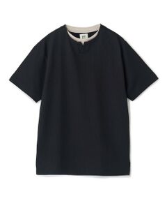 MEN'S BIGI / メンズビギ Tシャツ | フェイクレイヤードキーネック半袖Tシャツ