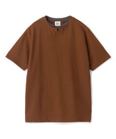 MEN'S BIGI / メンズビギ Tシャツ | フェイクレイヤードキーネック半袖Tシャツ