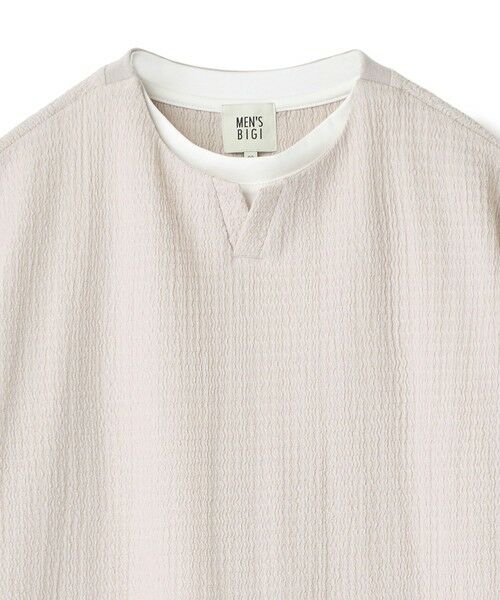 MEN'S BIGI / メンズビギ Tシャツ | フェイクレイヤードキーネック半袖Tシャツ | 詳細7