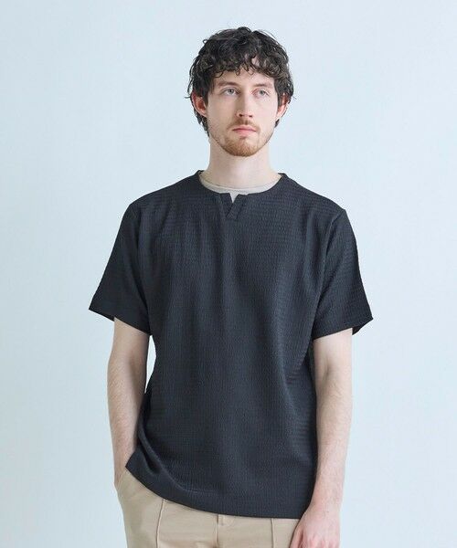 MEN'S BIGI / メンズビギ Tシャツ | フェイクレイヤードキーネック半袖Tシャツ | 詳細12