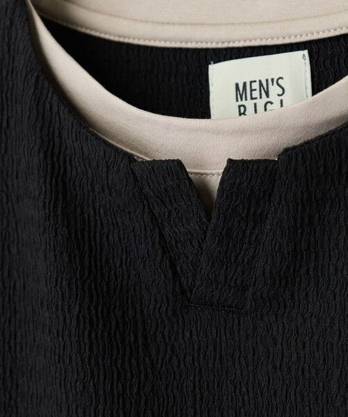 MEN'S BIGI / メンズビギ Tシャツ | フェイクレイヤードキーネック半袖Tシャツ | 詳細14