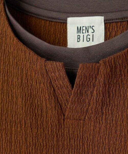MEN'S BIGI / メンズビギ Tシャツ | フェイクレイヤードキーネック半袖Tシャツ | 詳細22