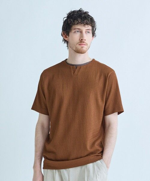 MEN'S BIGI / メンズビギ Tシャツ | フェイクレイヤードキーネック半袖Tシャツ | 詳細19