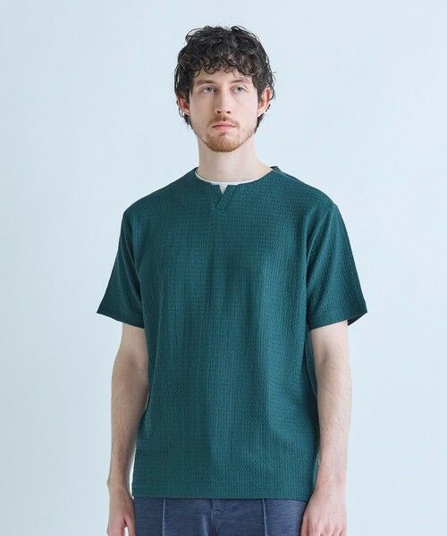 MEN'S BIGI / メンズビギ Tシャツ | フェイクレイヤードキーネック半袖Tシャツ | 詳細22