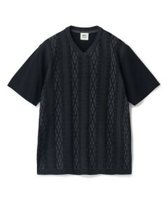 MEN'S BIGI / メンズビギ Tシャツ | アラン調 ニットコンビTシャツ