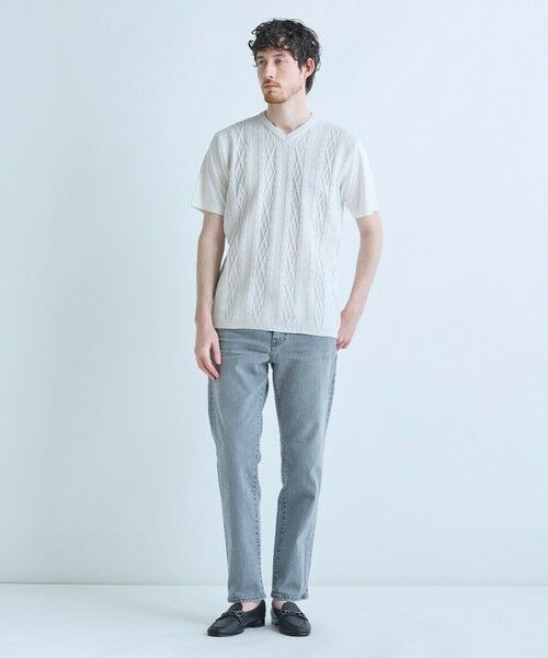 MEN'S BIGI / メンズビギ Tシャツ | アラン調 ニットコンビTシャツ | 詳細2