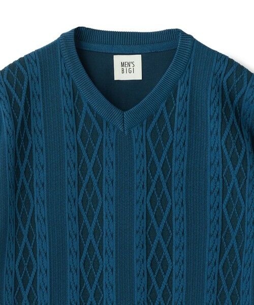 MEN'S BIGI / メンズビギ Tシャツ | アラン調 ニットコンビTシャツ | 詳細13