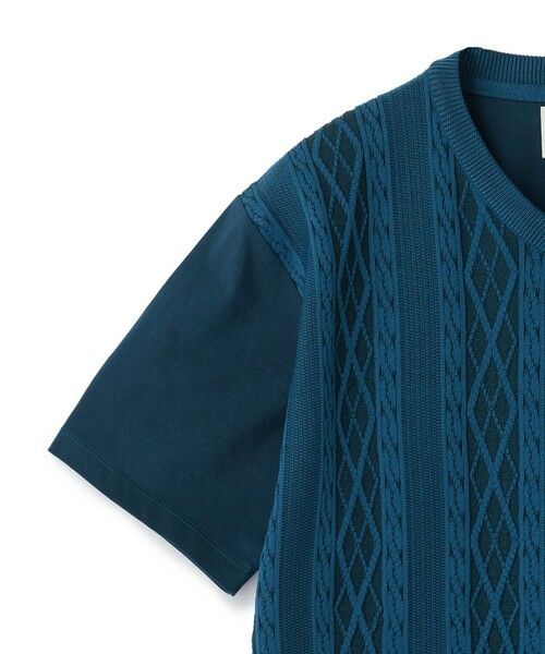 MEN'S BIGI / メンズビギ Tシャツ | アラン調 ニットコンビTシャツ | 詳細15