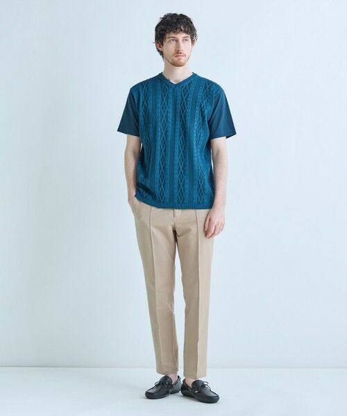 MEN'S BIGI / メンズビギ Tシャツ | アラン調 ニットコンビTシャツ | 詳細11