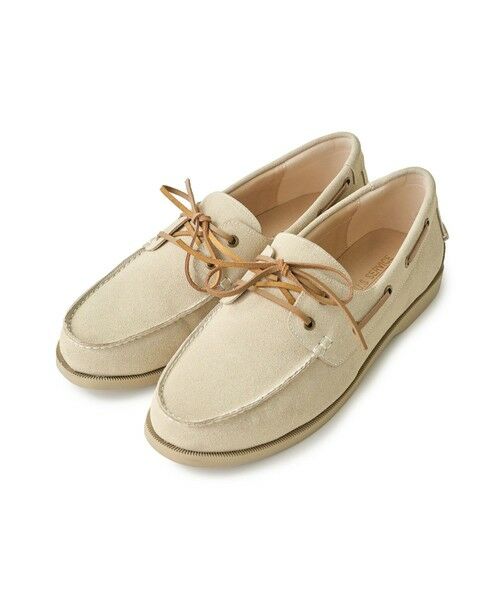 MEN'S BIGI / メンズビギ フラットシューズ | 合皮デッキシューズ（ベージュ）
