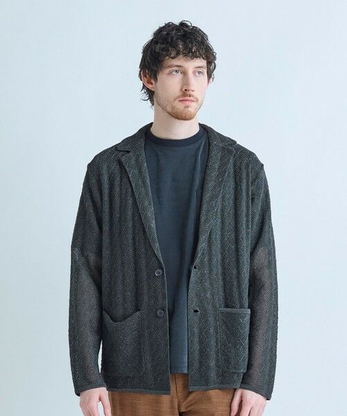 MEN'S BIGI / メンズビギ カーディガン・ボレロ | 変形アーガイルシアーニットジャケット | 詳細2