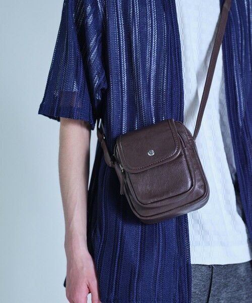 MEN'S BIGI / メンズビギ ショルダーバッグ | レザーライクミニショルダーバッグ | 詳細14