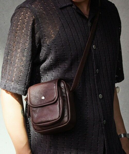 MEN'S BIGI / メンズビギ ショルダーバッグ | レザーライクミニショルダーバッグ | 詳細29