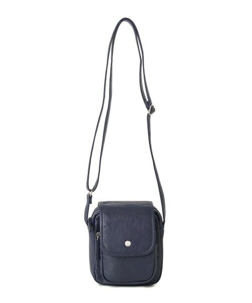 MEN'S BIGI / メンズビギ ショルダーバッグ | レザーライクミニショルダーバッグ（ネイビー）