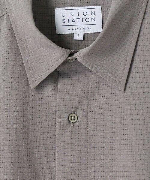 MEN'S BIGI / メンズビギ シャツ・ブラウス | ドットメッシュレギュラーカラーシャツ〈ストレッチ・マシンウォッシャブル・軽量・接触冷感・通気性〉 | 詳細1