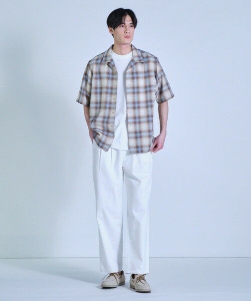 MEN'S BIGI / メンズビギ シャツ・ブラウス | オンブレーチェックオープンカラー半袖シャツ＜ハンドウォッシャブル＞ | 詳細3