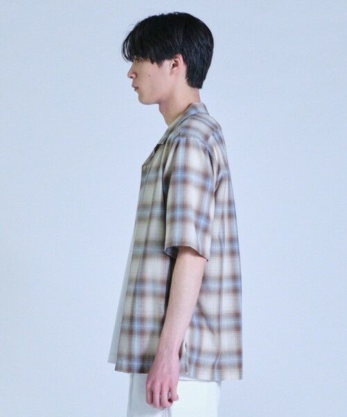 MEN'S BIGI / メンズビギ シャツ・ブラウス | オンブレーチェックオープンカラー半袖シャツ＜ハンドウォッシャブル＞ | 詳細4