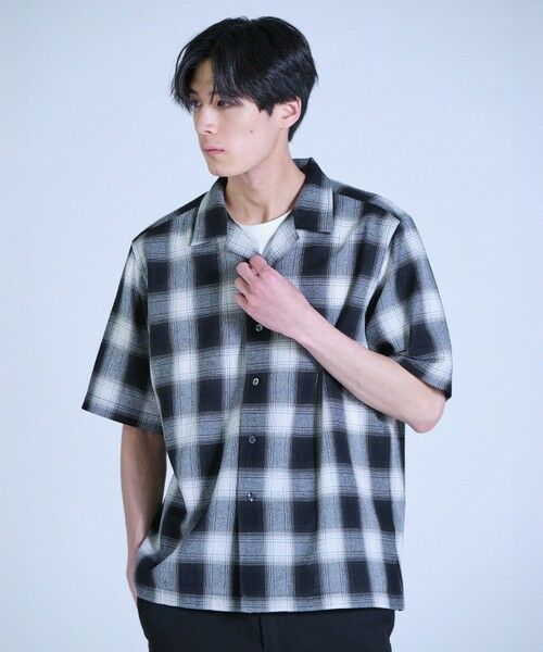 MEN'S BIGI / メンズビギ シャツ・ブラウス | オンブレーチェックオープンカラー半袖シャツ＜ハンドウォッシャブル＞ | 詳細13