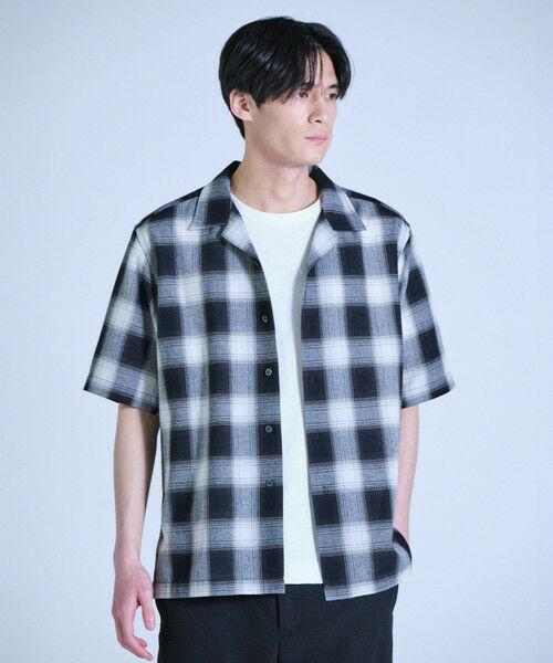 MEN'S BIGI / メンズビギ シャツ・ブラウス | オンブレーチェックオープンカラー半袖シャツ＜ハンドウォッシャブル＞ | 詳細12