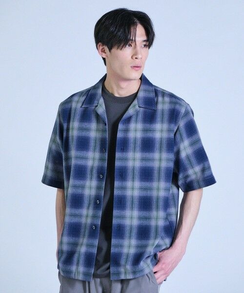 MEN'S BIGI / メンズビギ シャツ・ブラウス | オンブレーチェックオープンカラー半袖シャツ＜ハンドウォッシャブル＞ | 詳細16