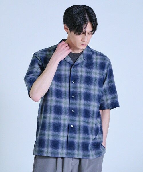 MEN'S BIGI / メンズビギ シャツ・ブラウス | オンブレーチェックオープンカラー半袖シャツ＜ハンドウォッシャブル＞ | 詳細17