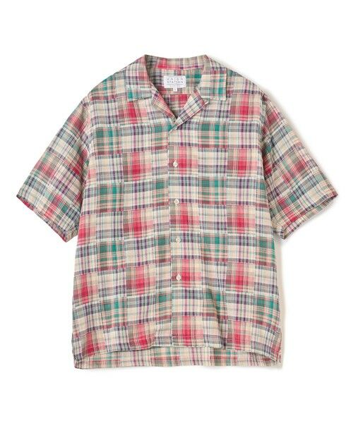 MEN'S BIGI / メンズビギ シャツ・ブラウス | マドラスチェックダブルガーゼ半袖シャツ＜ハンドウォッシャブル・通気性＞（ベージュ系）