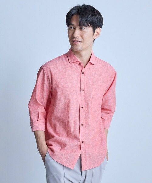 MEN'S BIGI / メンズビギ シャツ・ブラウス | 【COOLMAX】フレンチリネン7分袖シャツ＜マシンウォッシャブル・通気性＞ | 詳細14