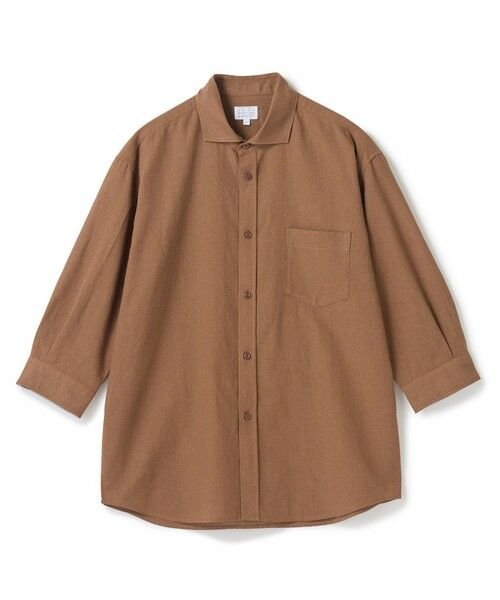 MEN'S BIGI / メンズビギ シャツ・ブラウス | 【COOLMAX】フレンチリネン7分袖シャツ＜マシンウォッシャブル・通気性＞（ブラウン）