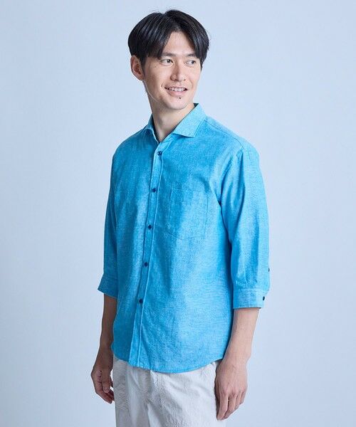 MEN'S BIGI / メンズビギ シャツ・ブラウス | 【COOLMAX】フレンチリネン7分袖シャツ＜マシンウォッシャブル・通気性＞ | 詳細26