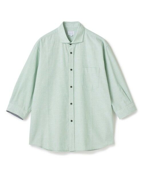 MEN'S BIGI / メンズビギ シャツ・ブラウス | 【COOLMAX】フレンチリネン7分袖シャツ＜マシンウォッシャブル・通気性＞（ミントグリーン）