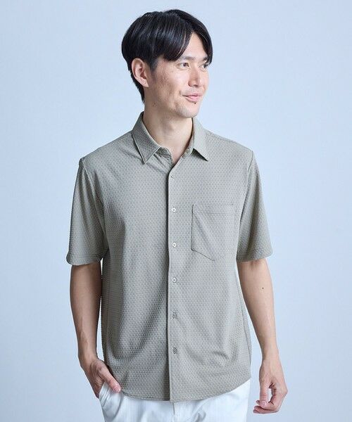 MEN'S BIGI / メンズビギ シャツ・ブラウス | ストレッチナイロンリンクスJQD半袖シャツ | 詳細1