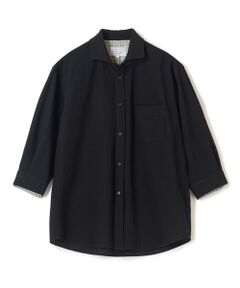 MEN'S BIGI / メンズビギ シャツ・ブラウス | ハニカムジャージー七分袖シャツ<ストレッチ・ハンドウォッシャブル>