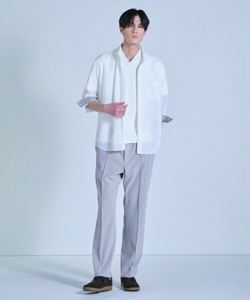 MEN'S BIGI / メンズビギ シャツ・ブラウス | ハニカムジャージー七分袖シャツ<ストレッチ・ハンドウォッシャブル> | 詳細3