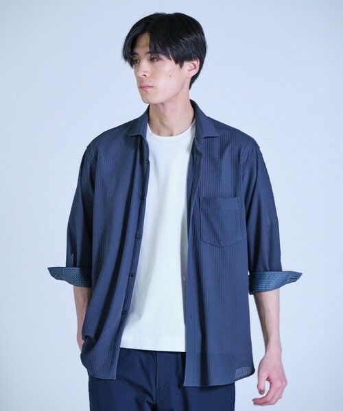 MEN'S BIGI / メンズビギ シャツ・ブラウス | ハニカムジャージー七分袖シャツ<ストレッチ・ハンドウォッシャブル> | 詳細4