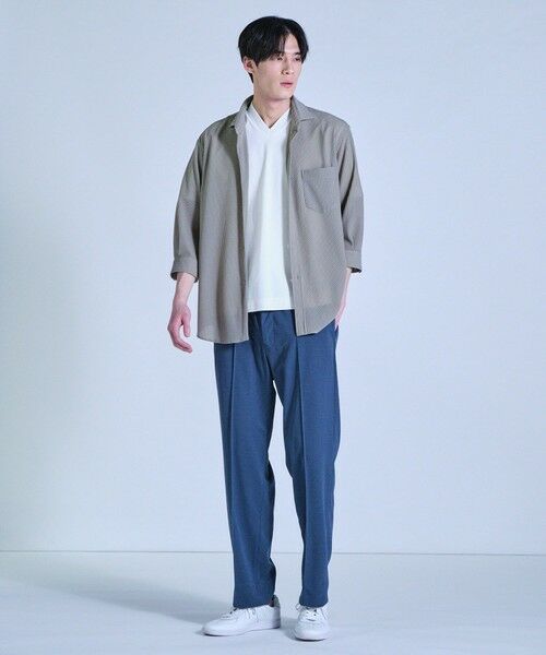 MEN'S BIGI / メンズビギ シャツ・ブラウス | ハニカムジャージー七分袖シャツ<ストレッチ・ハンドウォッシャブル> | 詳細8