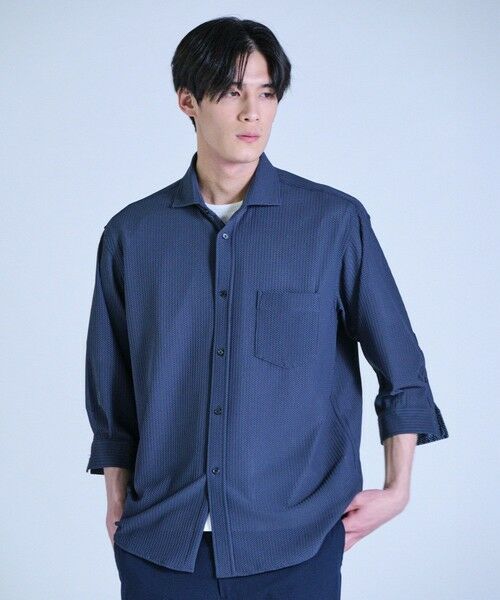 MEN'S BIGI / メンズビギ シャツ・ブラウス | ハニカムジャージー七分袖シャツ<ストレッチ・ハンドウォッシャブル> | 詳細16