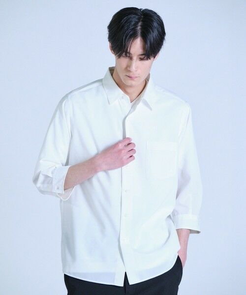 MEN'S BIGI / メンズビギ シャツ・ブラウス | リネンライククロップドスリーブシャツ＜ハンドウォッシャブル＞ | 詳細1