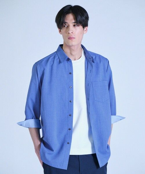 MEN'S BIGI / メンズビギ シャツ・ブラウス | リネンライククロップドスリーブシャツ＜ハンドウォッシャブル＞ | 詳細15