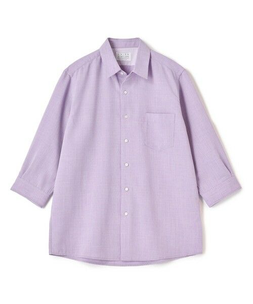 MEN'S BIGI / メンズビギ シャツ・ブラウス | リネンライククロップドスリーブシャツ＜ハンドウォッシャブル＞（パープル）