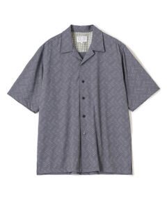 MEN'S BIGI / メンズビギ シャツ・ブラウス | ヘリンボンジャージーオープンカラー半袖シャツ