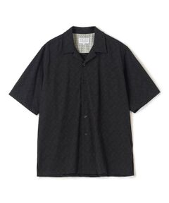 MEN'S BIGI / メンズビギ シャツ・ブラウス | ヘリンボンジャージーオープンカラー半袖シャツ
